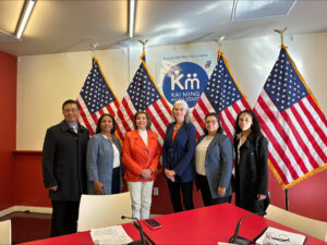 From left to right: Jerry Yang, Executive Director, Kai Ming Head Start; Monique Guidry, Owner, Guidry Early Child Care and Education Program; Nancy Pelosi, Speaker Emerita, United States House of Representatives; Katherine Clark, Minority Whip, United States House of Representatives; Ingrid Mezquita, Executive Director, San Francisco Department of Early Childhood; Edna Ard, Chair, Kai Ming Head Start Parent Council